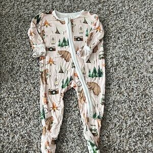 Kickee Footie Pajama Bear Print